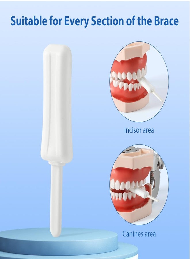 چاي ام يو حاملات صينية تقويم الأسنان من جامعة جيمس ماديسون، قطعتان من أدوات تقويم الأسنان بمقابض، قطعتان من السيليكون على شكل مصاصة، لون أبيض - Image 3